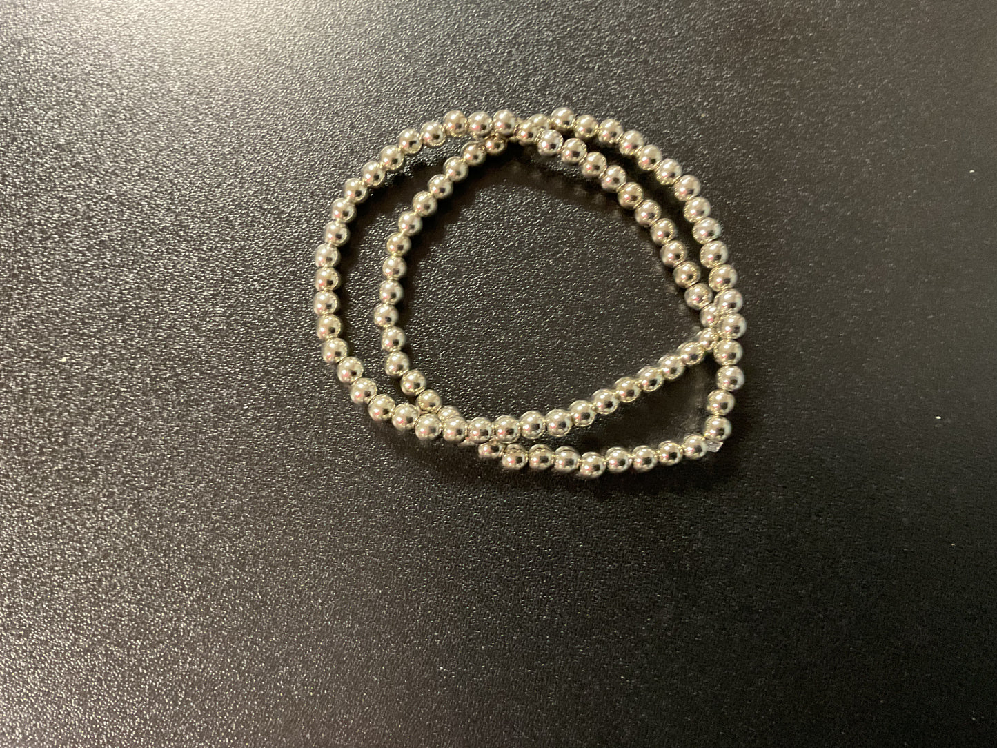 Silver Beaded Bracelet 1mm