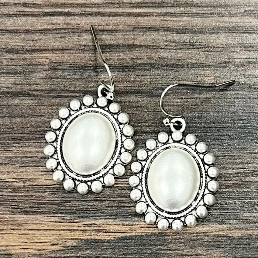 Boho Round Silver Earrings