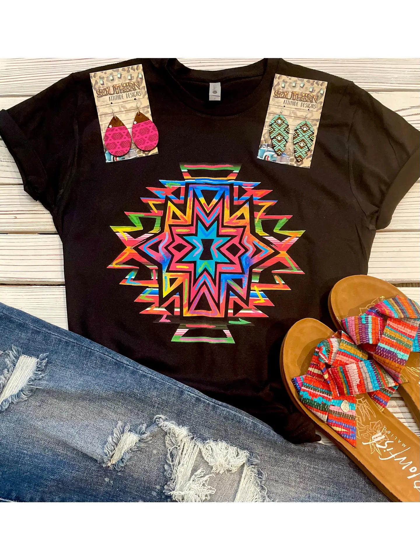 Colorful Aztec Western Tee