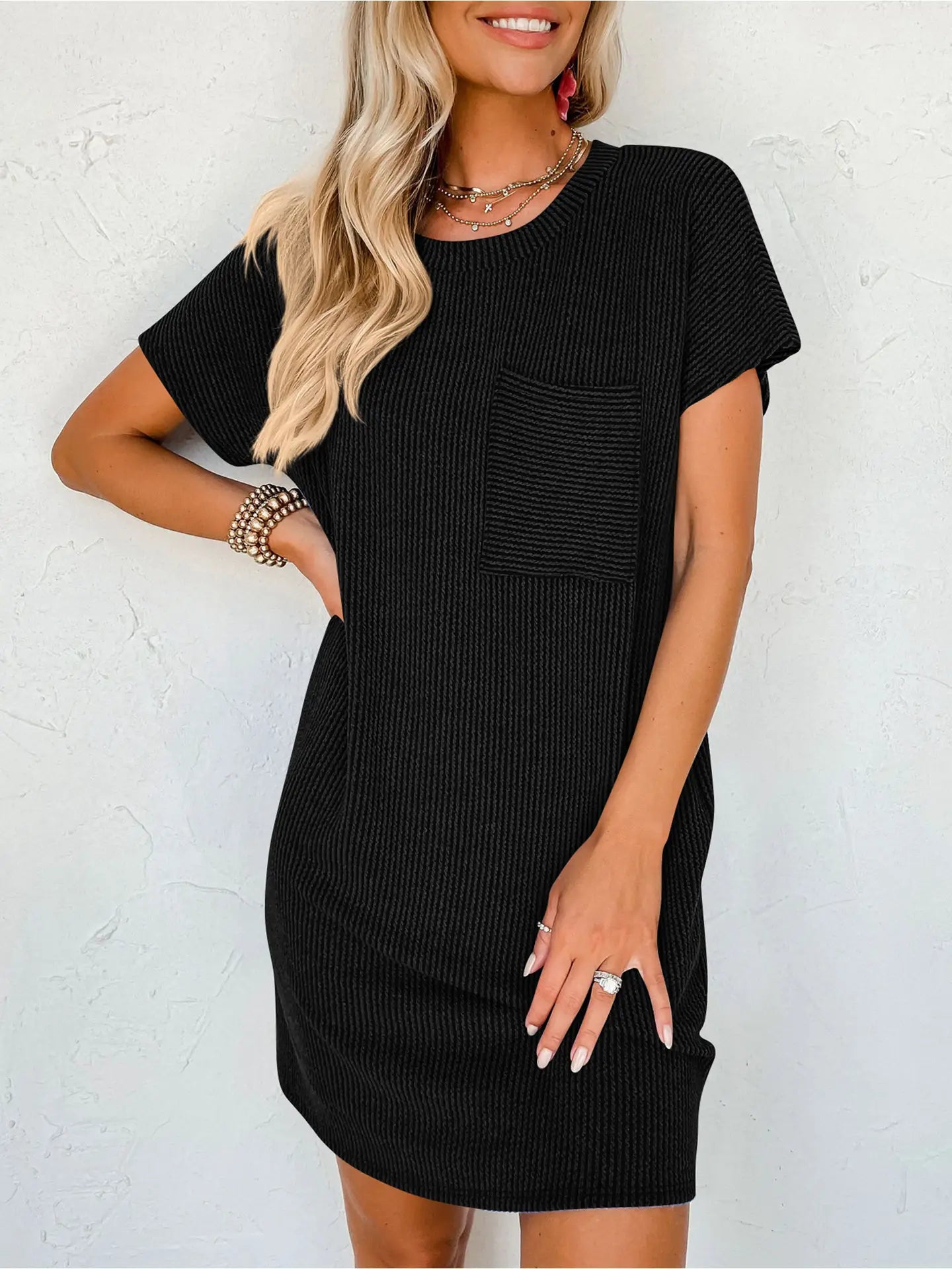 Pocket Short Sleeve Dress