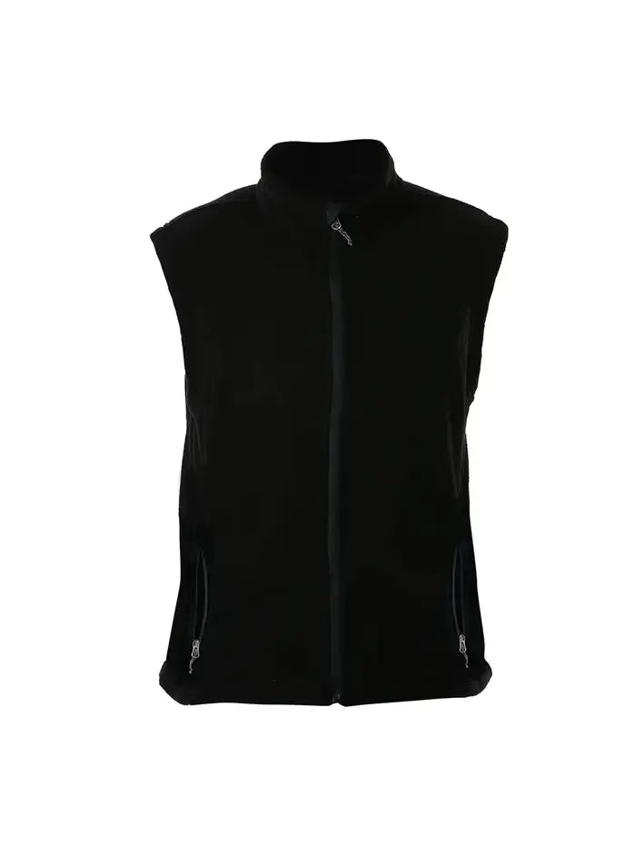 Zip Up Fleece Vest- Unisex- Black
