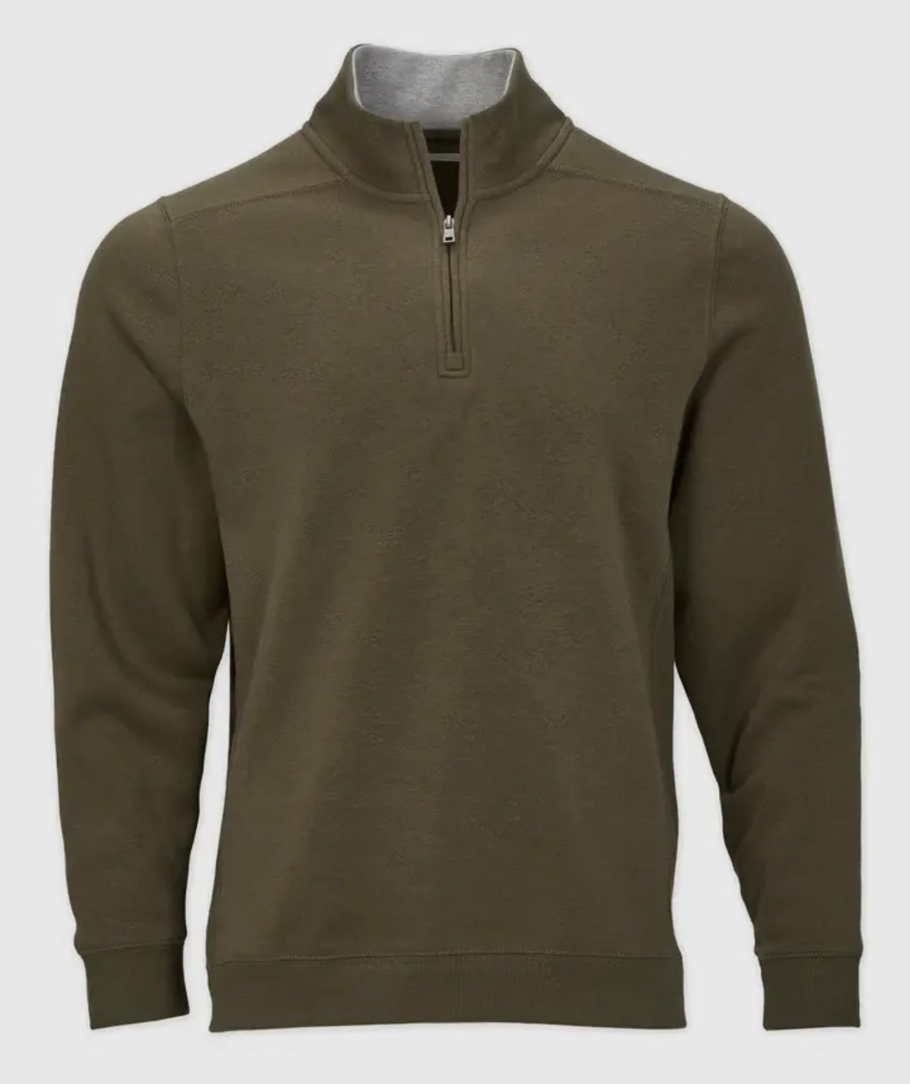 Men's Fleece Quarter Zip Jacket- Olive