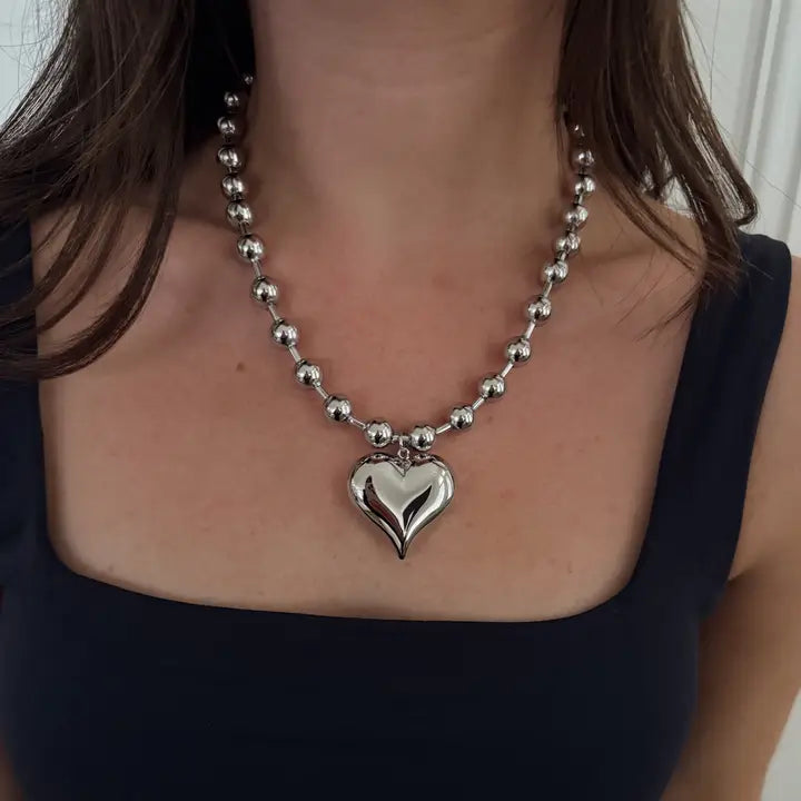 All My Heart Silver Bubble Necklace