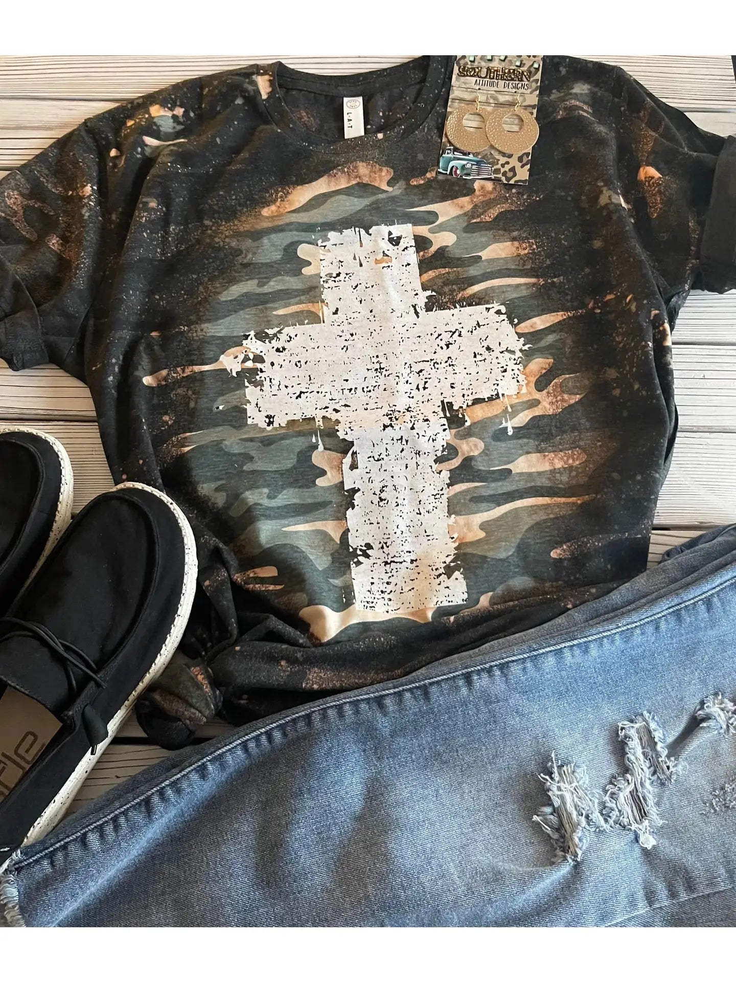 Bleach Grunge Cross Tee