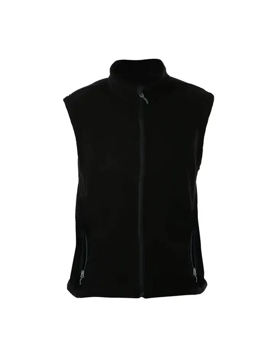 Zip Up Fleece Vest- Unisex- Black