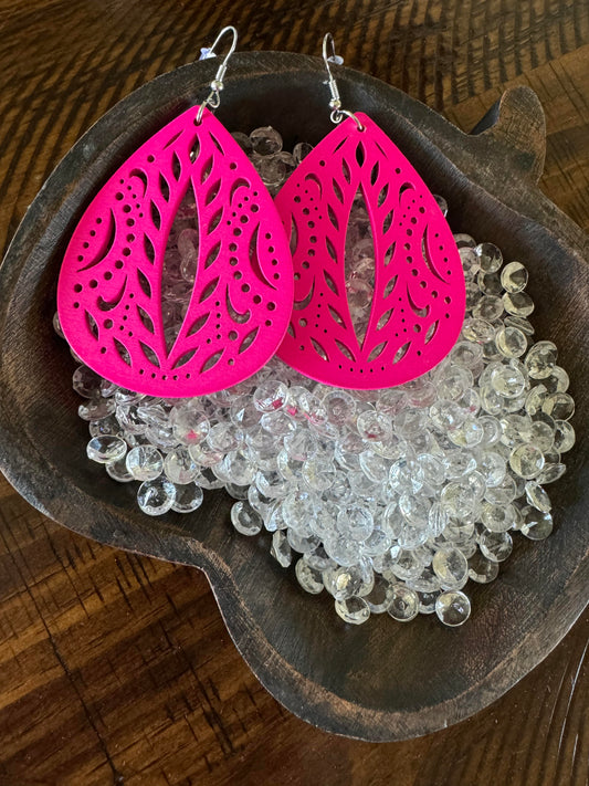 Hot to Trot Pink Earrings