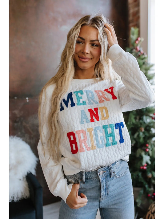 Merry & Bright Quilted Sweatshirt