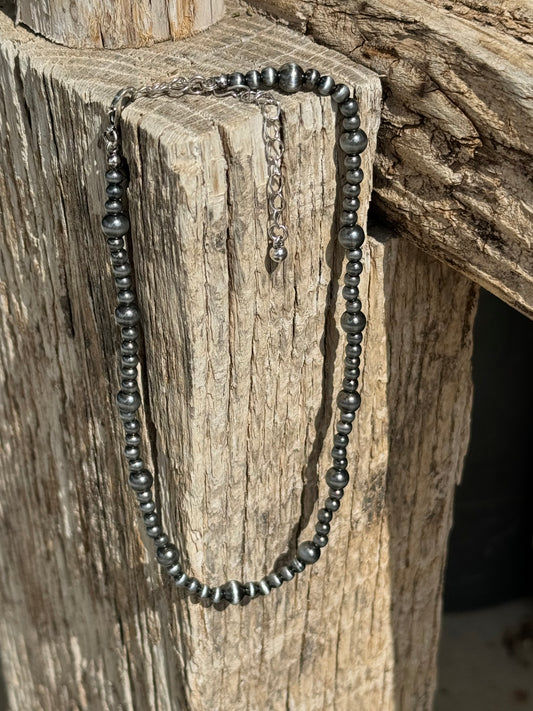 Navajo Style Pearl Choker Necklace
