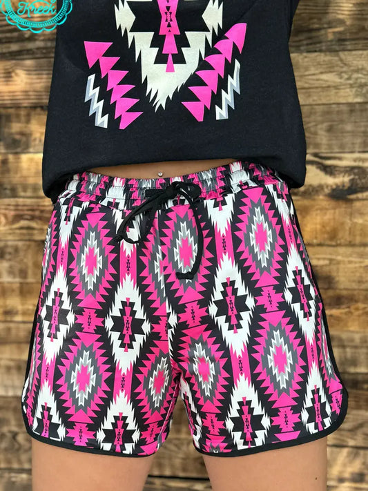 Road to You Pink Aztec Shorts