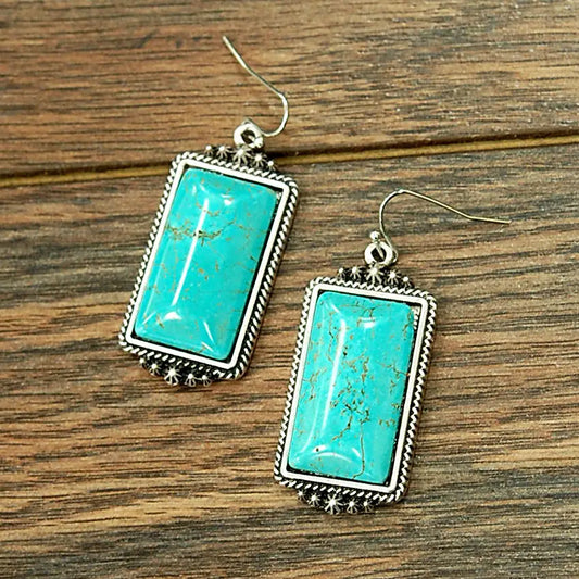 Turquoise Rectangle Earrings