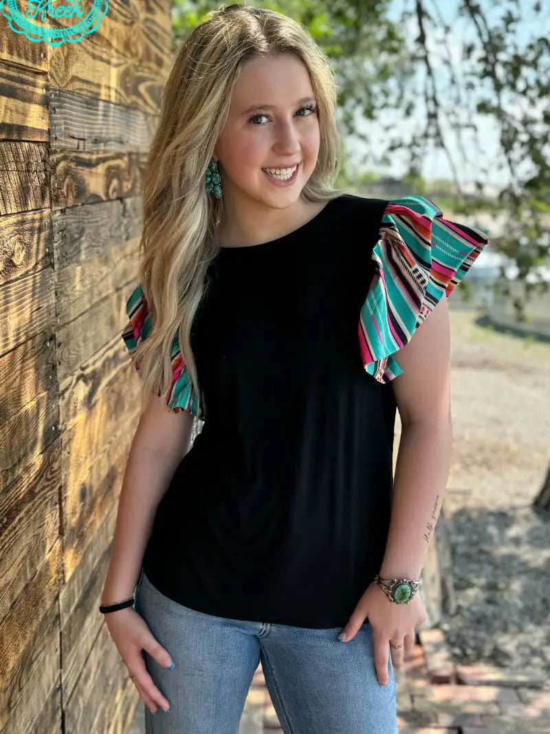 Ruffle Me Serape Top