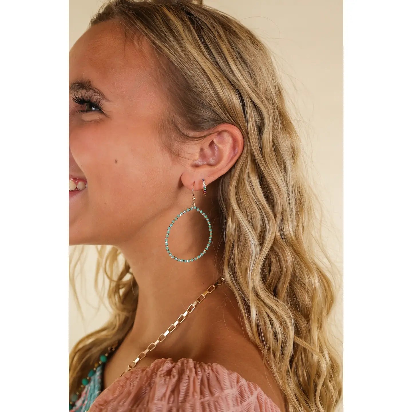 Sprinkled With Love Beaded Hoops