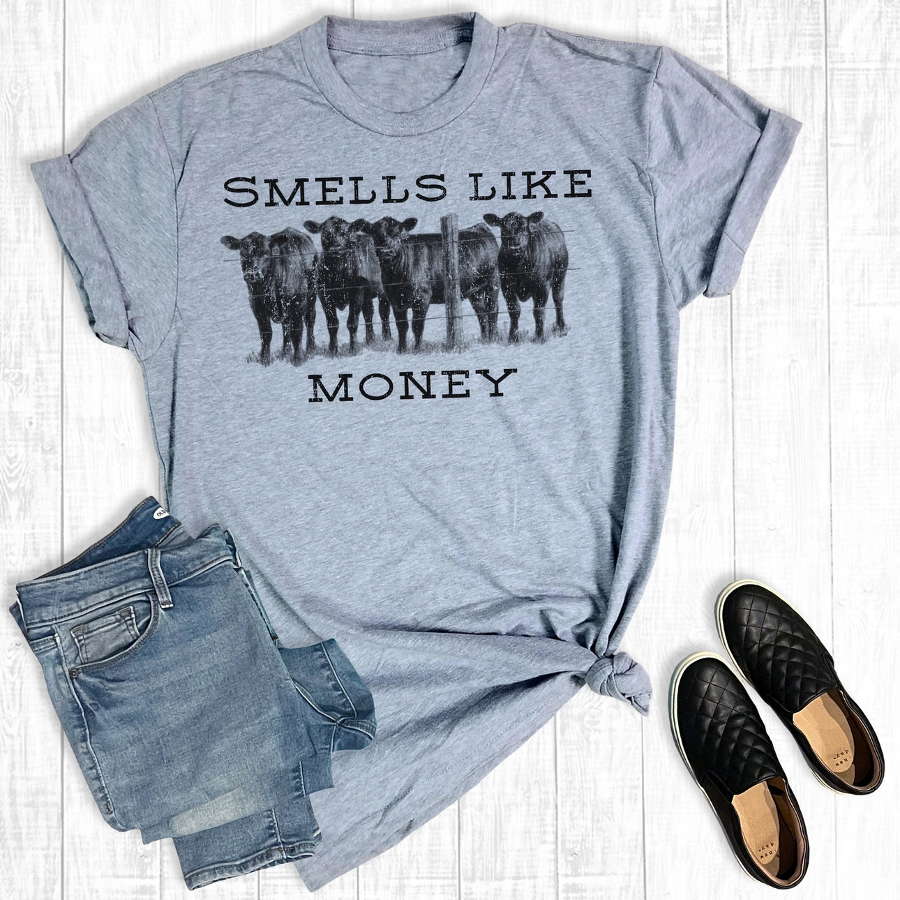 Smells Like Money Grey Tshirt
